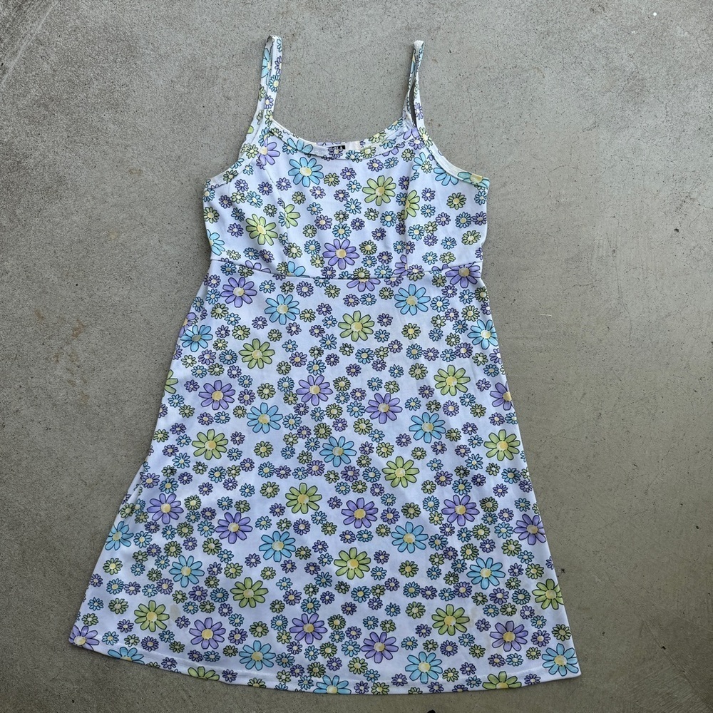 Vintage Hana Floral Y2K Retro Mini Dress Medium